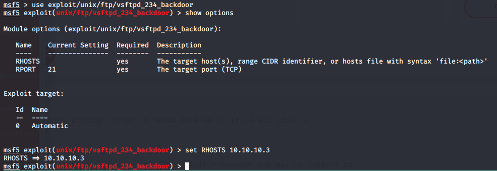 vsftpd exploit setup